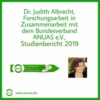 Bild informiert über Dr. Judith Albrecht, Forschungsarbeit in Zusammenarbeit mit dem BV ANUAS e. V., Studienbericht 2019