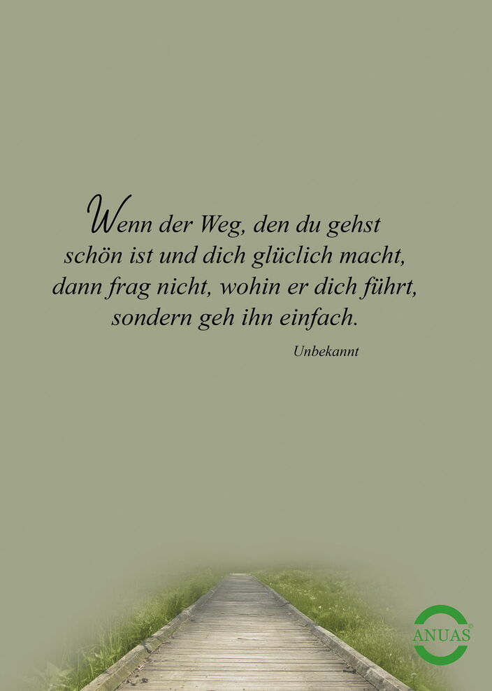 Sinnspruchkarte mit Spruch und Weg