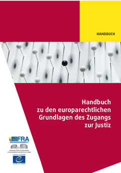 Cover vom Handbuch zu den europarechtlichen Grundlagen des Zugangs zur Justiz