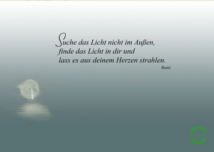 Sinnspruchkarte mit Spruch und Segelboot