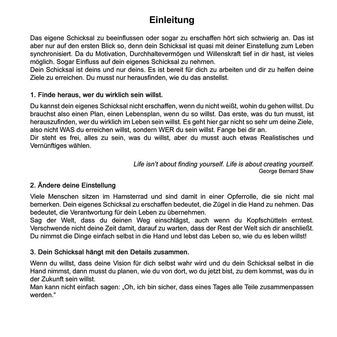 Auszug aus dem Arbeitsbuch Schicksalswege
