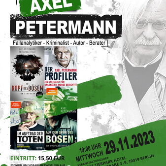Plakat zu einer Lesung von Axel Petermann