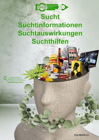Cover der ANUAS Publikation "Sucht - Suchtinformationen - Suchtauswirkungen - Suchthilfen"