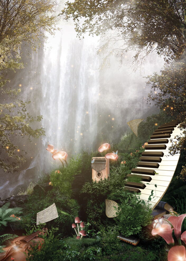 Ein Wasserfall in einem Regenwald